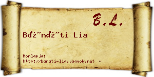 Bánáti Lia névjegykártya